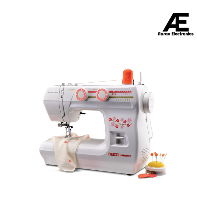 Usha Janome Wonder Stitch Electric Sewing Machine without cover | Multicolour (420202322), Free Threads Of Joy Sewing Kit (Open box / without box)