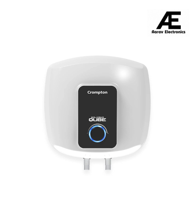 Crompton Solarium Qube 10-L 5 Star Rated Storage Water Heater (Geyser) with Free Installation and Connection Pipes (White)