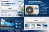 Mitsubishi Heavy Industries SRK27YAMDA-W 2.25 Ton 3 Star Hyper Inverter Split AC, Jet Flow Cooling, 100% Copper, R32