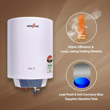 Kenstar Star F 15 L Storage Water Geyser 4 Star with 2000W Copper Heating Element, 8 Bar Pressure, Thermal Cut-Off & Multi-Function Valve – White (Open box / without box)