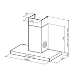 Faber STILUX 3D T2S2 BK TC LTW 60 Kitchen Chimney, 60 cm, 1095 m³/hr, 3-Layer Baffle Filter, Touch Control