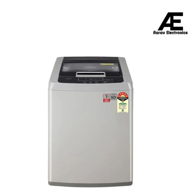 LG 7.5 Kg Fully Automatic Top Loading Washing Machine with Smart Inverter Technology, T75SKSF1Z Middle Free Silver