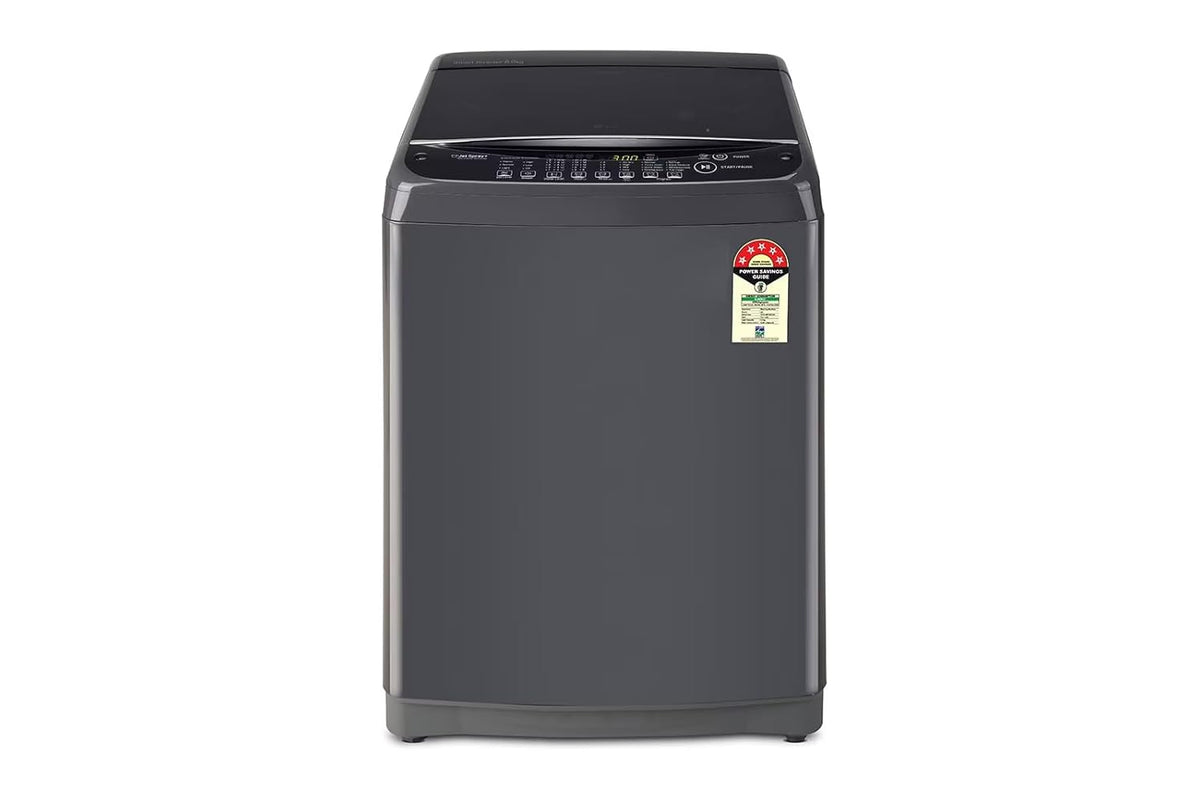 LG 8 Kg 5 Star Inverter TurboDrum Fully Automatic Top Loading Washing Machine (T80SNMB1Z, Smart Closing Door, Middle Black)