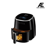 INALSA Air Fryer for Home|5.5 liter Capacity|Visible Window &amp; Internal Light|1600 W with Smart AirCrisp Technology|6-In-1 Appliance With 8 Preset Menu &amp; Digital Display (Tasty fry DW5.5) Black
