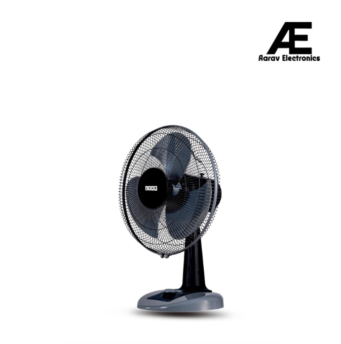 USHA Striker Plus Table Fan | 400MM Sweep Size | 2100 RPM | Jerk-Free & Uniform Oscillation | Aerodynamic Blade Design for High Air Delivery | Anti-Rust Protection | 100% Copper Motor |(Black)
