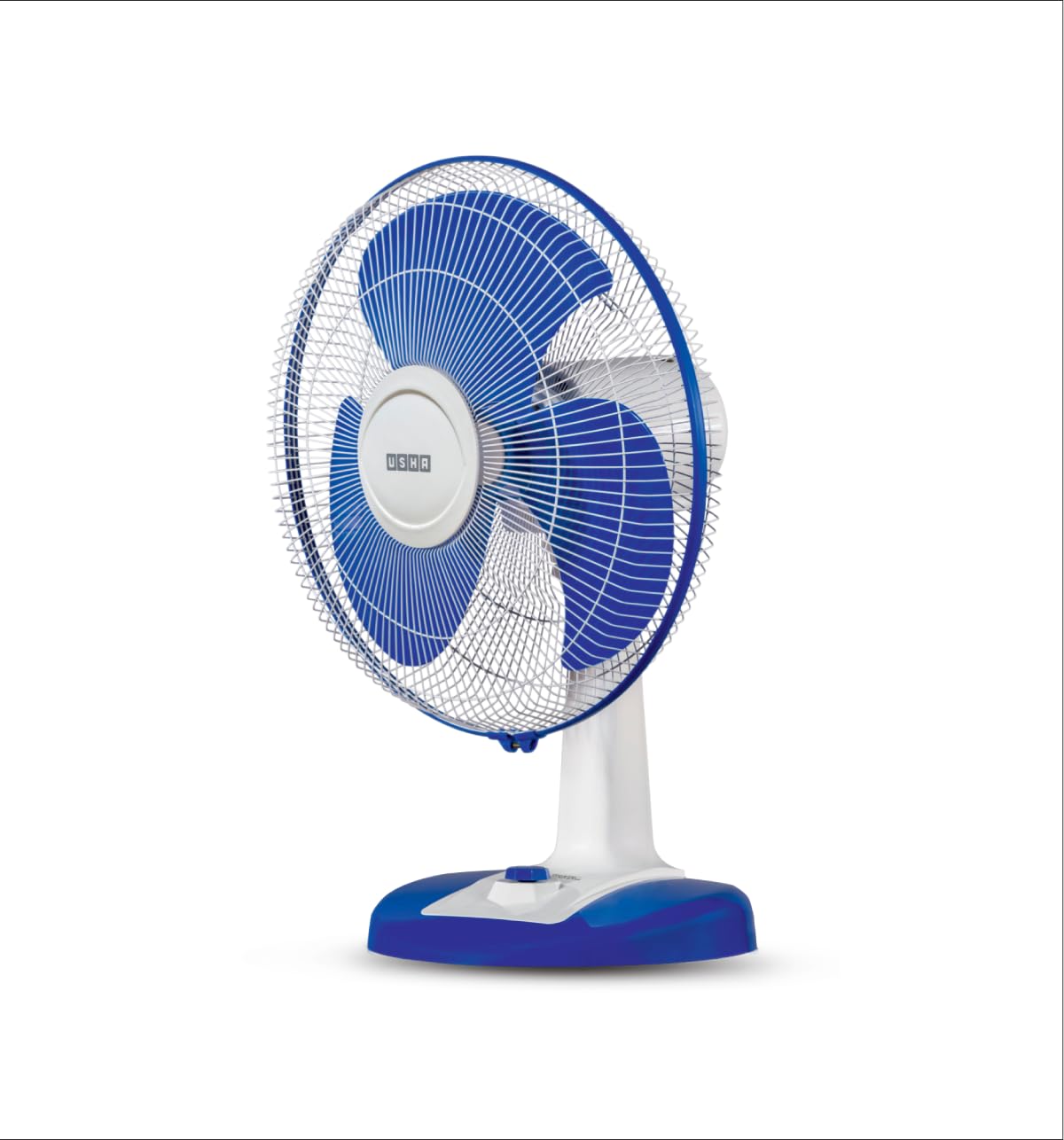 USHA Striker Plus Table Fan | 400MM Sweep Size | 2100 RPM | Jerk-Free & Uniform Oscillation | Aerodynamic Blade Design for High Air Delivery | Anti-Rust Protection | 100% Copper Motor | (Blue)