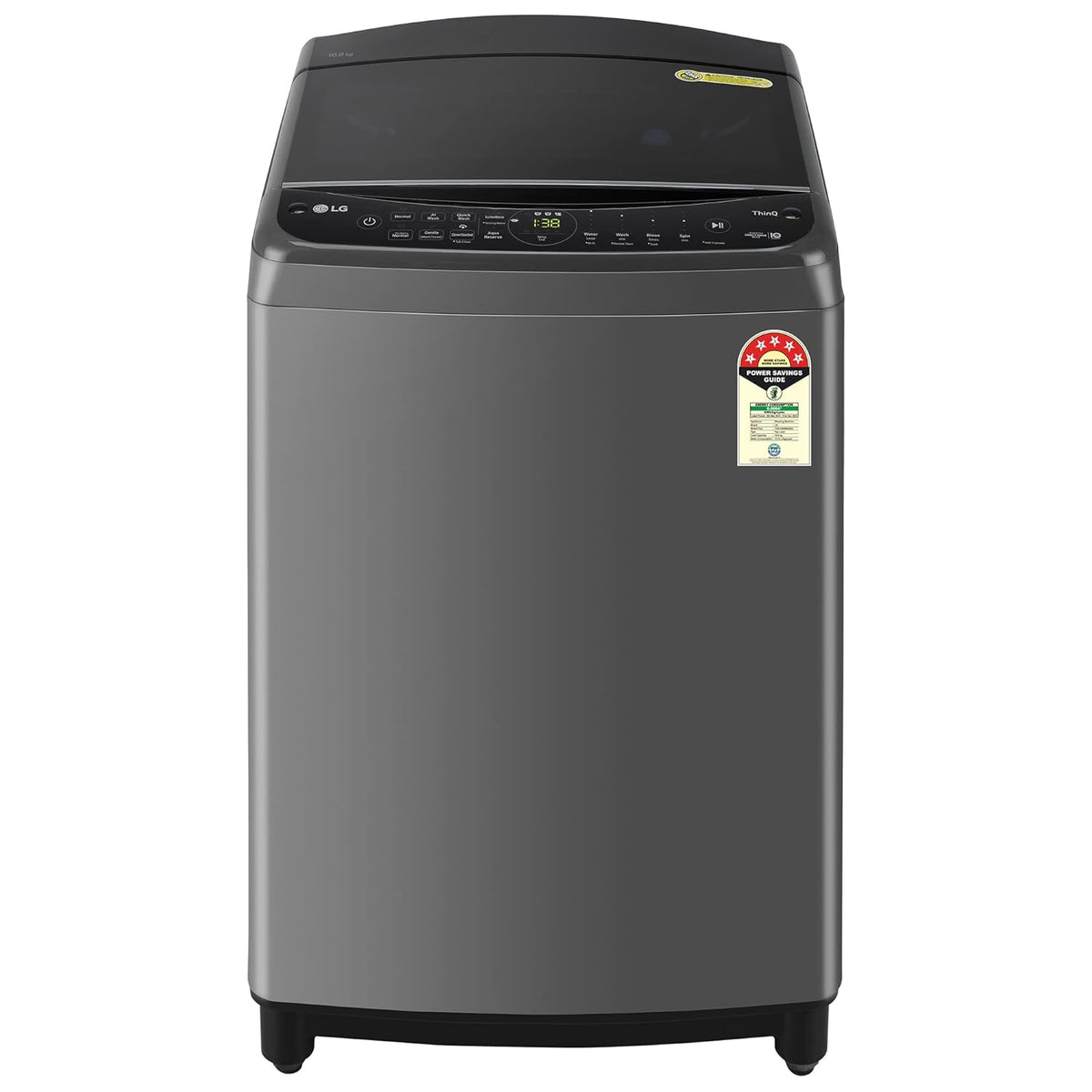 LG 10 Kg 5 Star Inverter Wi-Fi Fully-Automatic Top Load Washing Machine Appliance (THD10NWM, Middle Black, AIDD Technology)