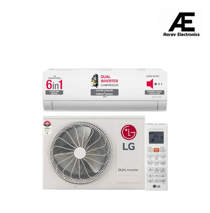 LG 1.5 Ton 5 Star AI DUAL Inverter Split AC (Copper, AI Convertible 6-in-1 Cooling, 4 Way Swing, HD Filter with Anti-Virus Protection, TS-Q19ENZE, White)