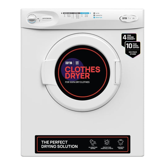 IFB 5.5 Kg Fully-Automatic Front Load Dryer (Turbo Dry, All Weather Drying, White) 1500