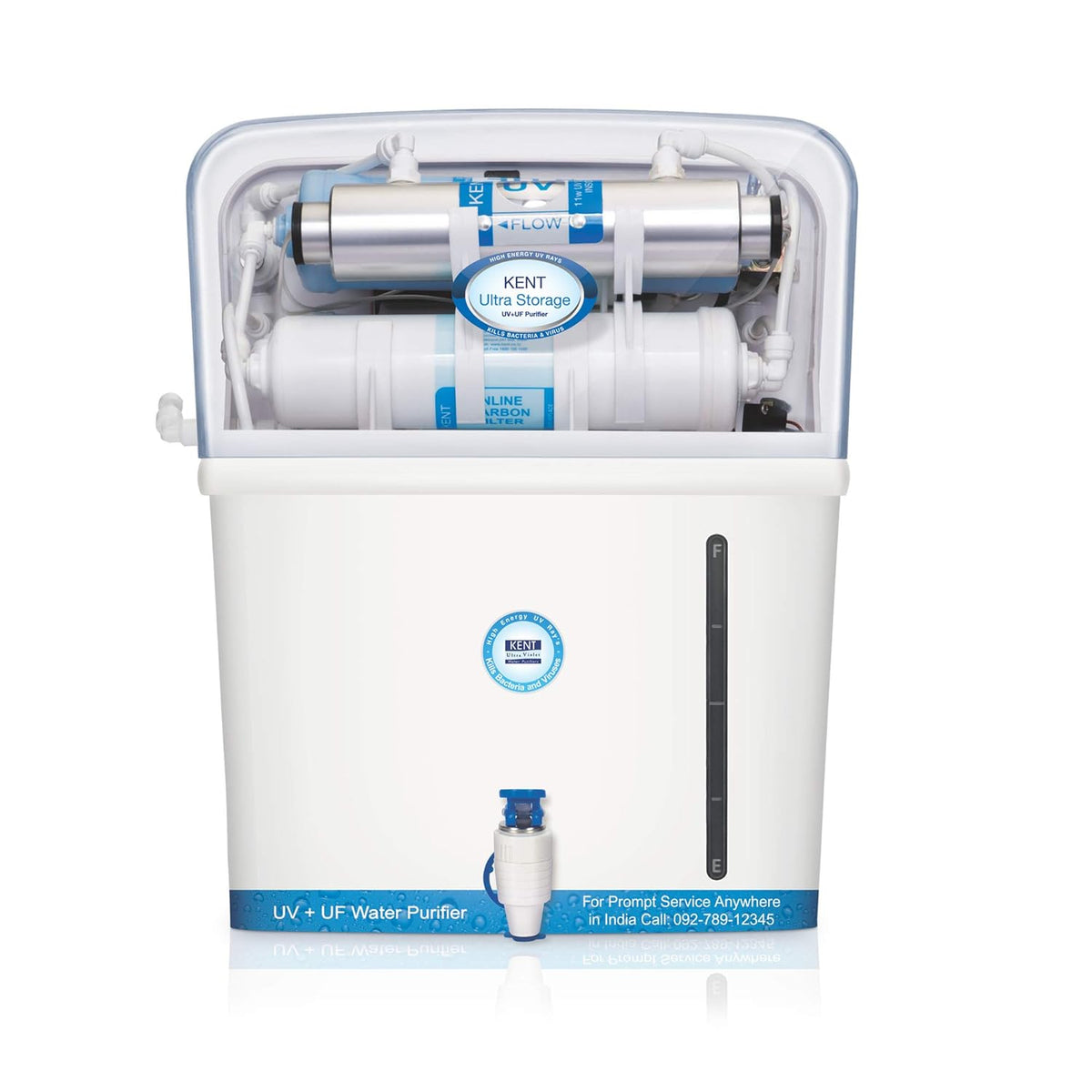 KENT ULTRA STORAGE 8 L UV + UF Water Purifier Suitable for Tap | Municipal water  (Blue)