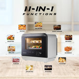 Usha iChef Steam Oven | Air Fryer | Steamer | 39 Pre-set Menus | 11 in-1 Functions | 3 Level cooking | Turbo Air Circulation | 1000 W Heating element and 800 W 3D Steam &amp; 18L (White)