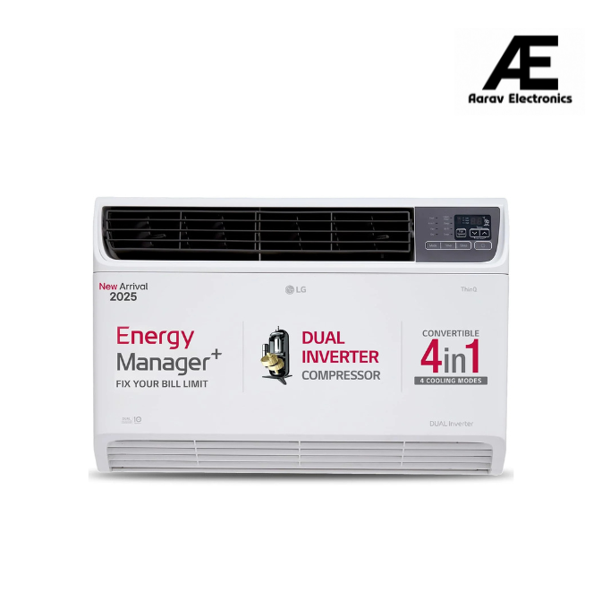 LG 1.5 Ton 3 Star Wi-Fi DUAL Inverter Window AC (Copper, Convertible 4-in-1 cooling, 4 Way Air Swing, HD Filter, UW-Q18WWXA, White)