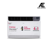 LG 1.5 Ton 3 Star Wi-Fi DUAL Inverter Window AC (Copper, Convertible 4-in-1 cooling, 4 Way Air Swing, HD Filter, UW-Q18WWXA, White)