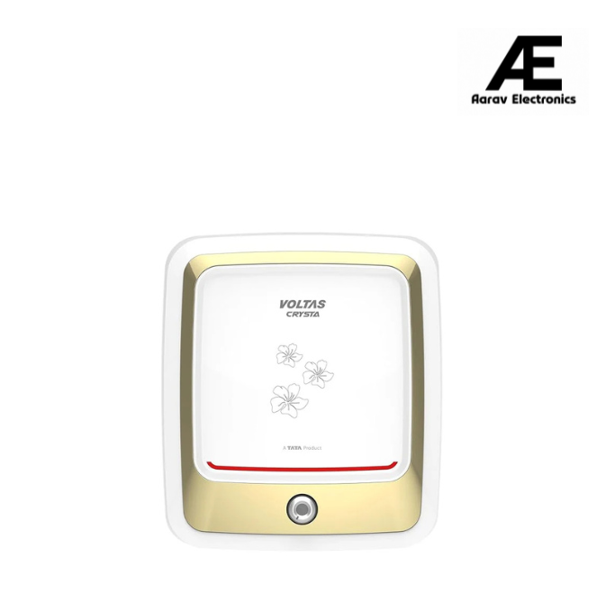 Voltas Crysta 5-Star 15L Water Heater 2000W, Warranty of 7 years on Tank, 3 Years on Heating Element, 2 Years on Product by Voltas|Free Installation| Free Connecting Pipe|Copper Element|8 Bar (White)