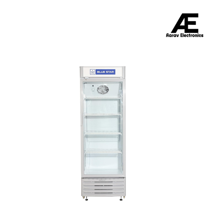 Blue Star VC400A 385L Single Door Visi Cooler with Toughened Glass Door, Adjustable Shelves, LED Lighting & R600a Refrigerant, White