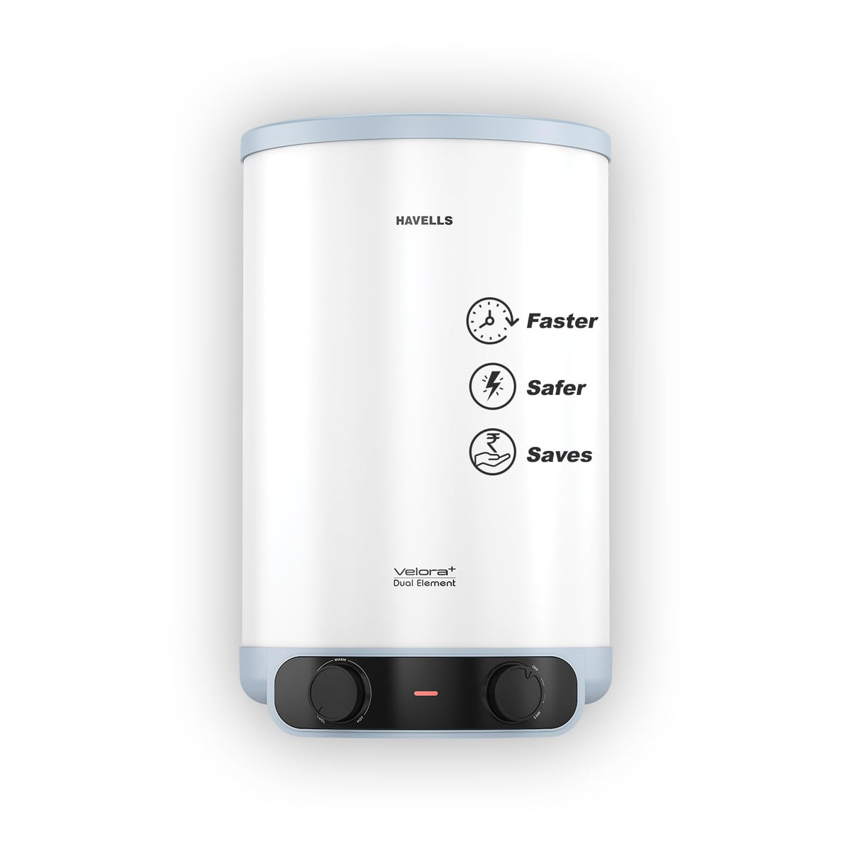 Havells All New Velora+ 15L 5 Star 3-in-1 Convertible Storage Water Heater(Geyser)|Dual Element|33% Faster Heating|safe to use|7 Year Tank &amp; 5 Year element Warranty|Free Installation &amp; Flexi pipes