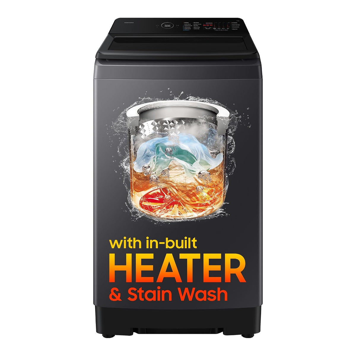Samsung 10 Kg 5 Star Fully Automatic Top Load Washing Machine with Ecobubble™, In-Built Heater, Hygiene Steam, Soft Close Lid & Digital Inverter Motor (WA40F10H2CTL, Deep Charcoal)