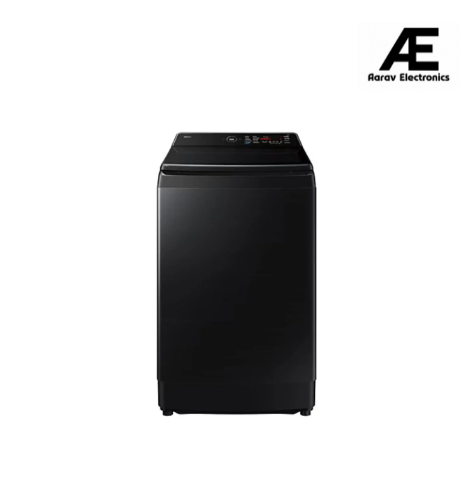Samsung 12 kg 5 Star AI Wash Top Load Washing Machine with Heater, Eco Bubble, BubbleStorm, Dual Storm Pulsator, Soft Close Lid, Black Caviar (WA80F12B6B, 2025 Model)