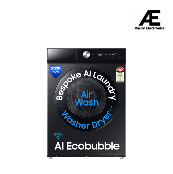 Samsung WD12FB8B94GBTL 12 Kg Wash / 7 Kg Dry 5 Star AI EcoBubble™ Wi-Fi Fully Automatic Front Load Washer Dryer with AI Wash, Hygiene Steam & AI Energy Mode, Black