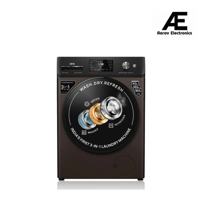 IFB 9/6/3 kg Fully Automatic Washer Dryer Refresher with Steam Refresh, AI Powered, 100% Dry Clothes, 9 Swirl Wash Mimic Handwashing, WiFi &amp; Eco Inverter Motor (WDR EXECUTIVE ZMN 9/6/3, Mocha)