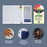 Godrej 1 Ton 3 Star Turbo Mode Window AC AC 1T WFC 12UTC3 WWA with Copper Condenser, Blue Fin, Anti-Dust Filter & R32 Refrigerant (Open box / without box)