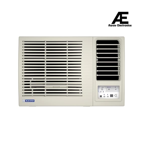 Blue Star 1 Ton 3 Star Fixed Speed Window AC (Copper, Turbo Cool, Fan Modes-Auto/High/Medium/Low, Hydrophilic Blue Fins, Dust Filters, Self-Diagnosis, WFE312L, White)