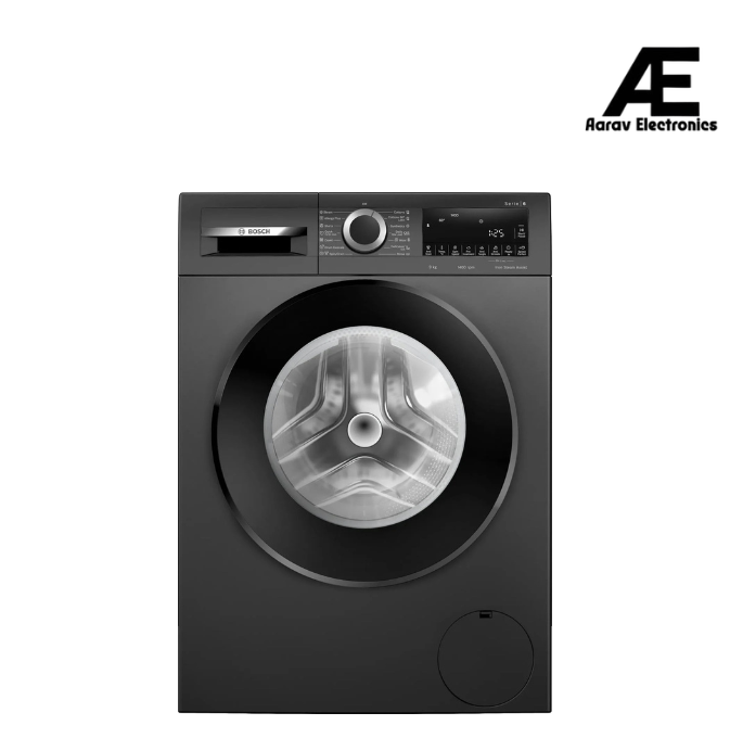 Bosch 9kg 5 Star Anti Wrinkle &amp; Steam Care Fully Automatic Front Load Washing Machine with Built in Heater (WGA244ZTIN, Black Grey)