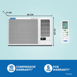 Blue Star 1.5 Ton 3 Star, Inverter Window AC (Copper, 2 Way Swing, Multi Sensors, Blue Fins, Self Diagnosis, WIA318GXU, White)