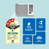 Blue Star 1.5 Ton 3 Star, Inverter Window AC (Copper, 2 Way Swing, Multi Sensors, Blue Fins, Self Diagnosis, WIA318GXU, White)