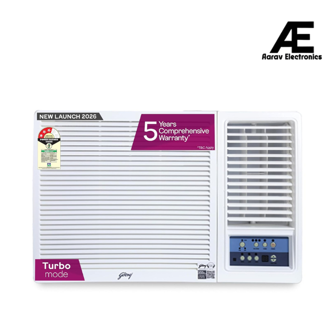 Godrej 1.5 Ton 3 Star| 5 Years Comprehensive Warranty| Turbo Mode, Window AC (Copper, Anti Corrosive Blue Fin, AC 1.5T TR WIC 18W3TG WA, White)