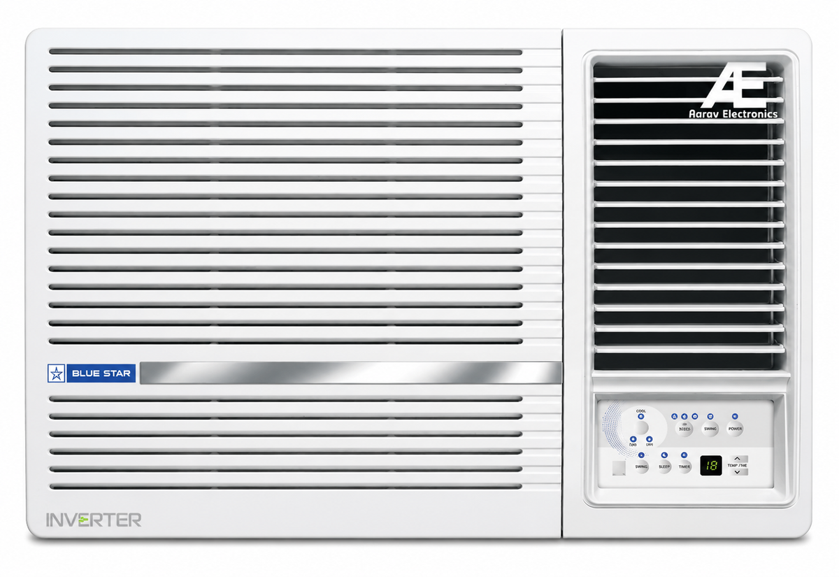 Blue Star 2 Ton 3 Star Inverter Window AC (Copper, Turbo Cool, Fan Modes-Auto/High/Medium/Low, Hydrophilic Blue Fins, Dust Filters, Self-Diagnosis, WID324L, White)