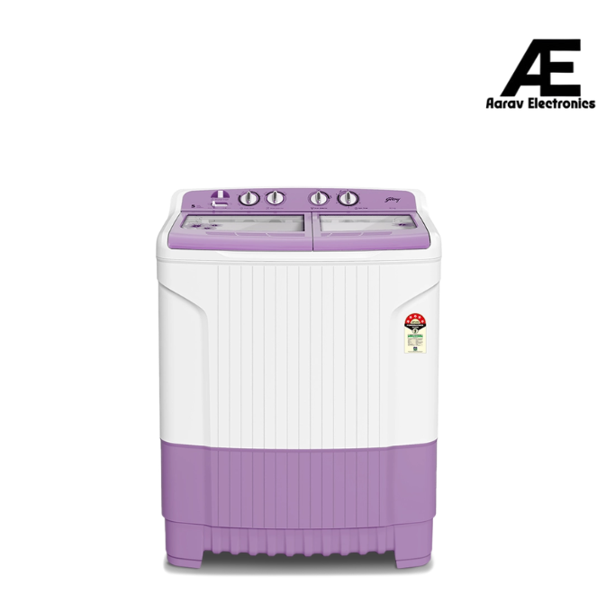 Godrej WSEDGE 80 5.0 TB3 M LVDR 8 Kg Semi Automatic Top Load Washing Machine with Tri-Roto Scrub Pulsator, 5 Star, Lavender