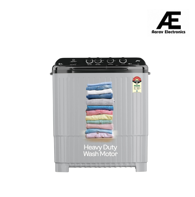 Godrej 12 Kg 5 Star, 1440 RPM Spin Motor, Tri-Roto Pulsator For Powerful Scrub, 370 W PowerMax Wash For Heavy Laundry Semi Automatic Top Load Washing Machine (WS EDGE UNO 120 5.0 PB4 MIGR, Mist grey)
