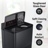 Samsung 9 Kg 5 Star Semi-Automatic Top Load Washing Machine Appliance (WT90B3560RB/TL,DARK GRAY)