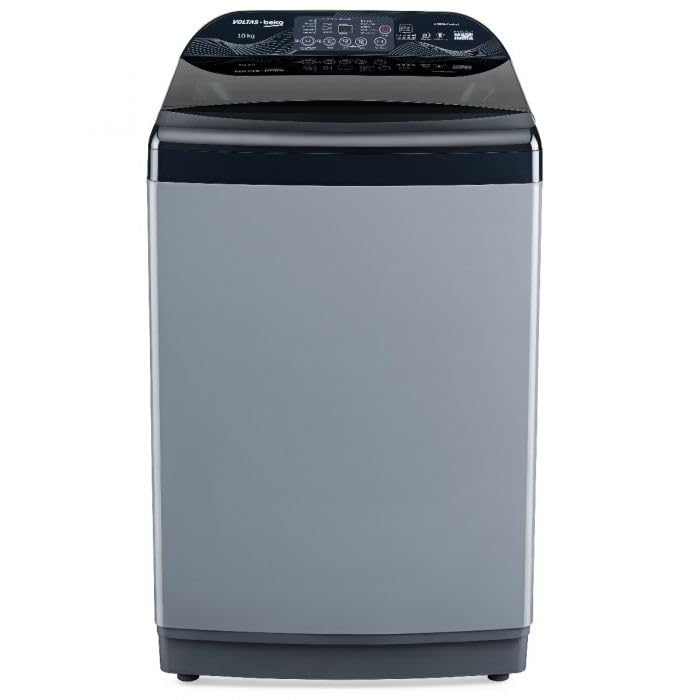 Voltas Beko 10 Kg, 5-Star, Fully Automatic Top Load Washing Machine (WTL1006UEA / SPB0OD, Grey)