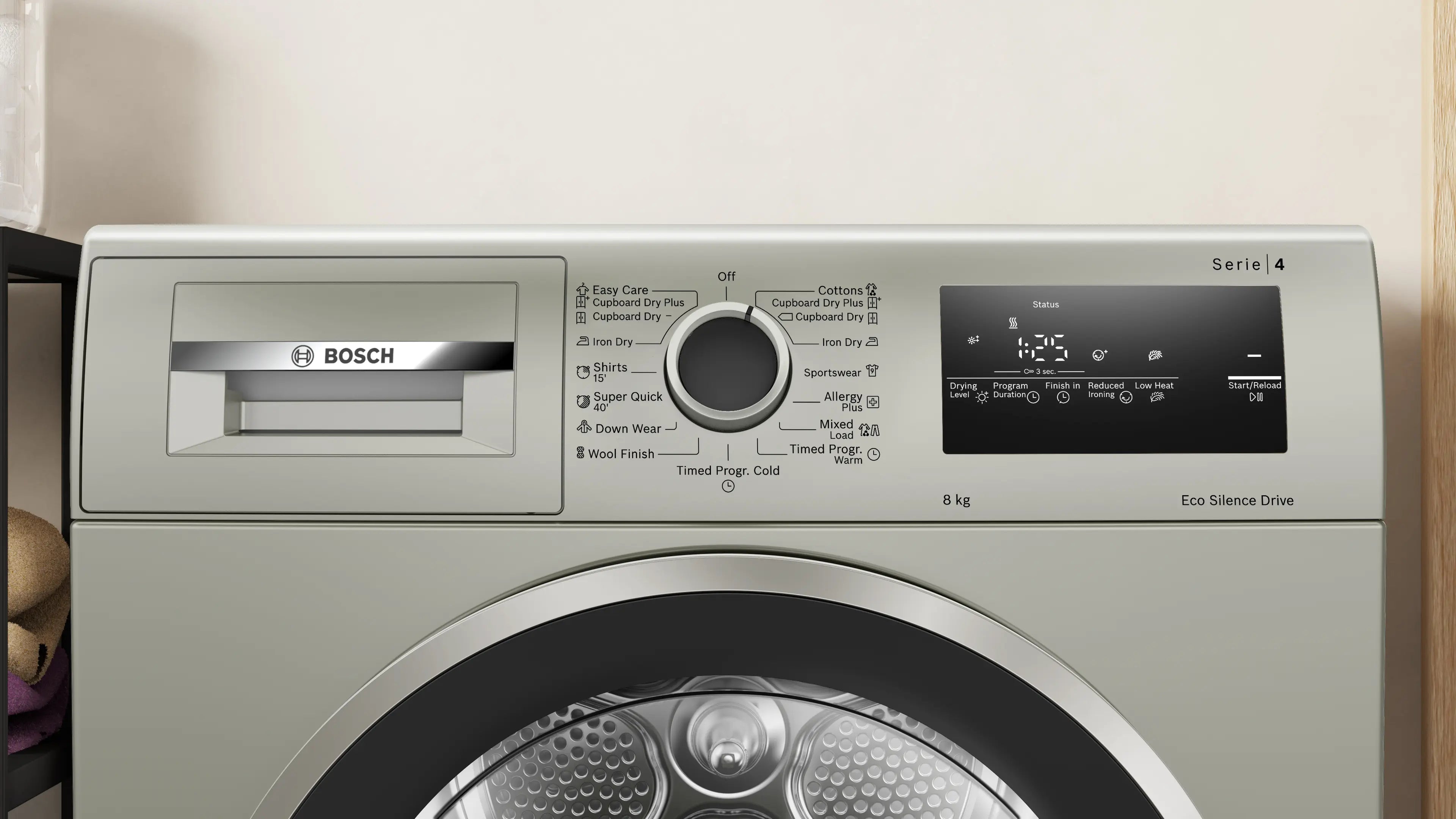 Bosch WTN86202IN 8 Kg Condenser Tumble Dryer, AutoDry Technology, Sens ...