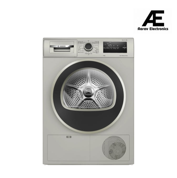 Bosch WTN86202IN 8 Kg Condenser Tumble Dryer, AutoDry Technology, SensitiveDrying System, Anti-Vibration Design, Multiple Drying Programs, LED Display (White)