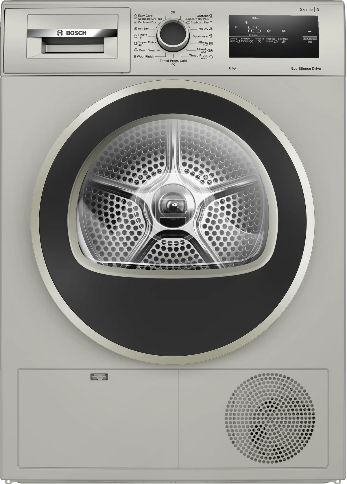 Bosch WTN86202IN 8 Kg Condenser Tumble Dryer, AutoDry Technology, SensitiveDrying System, Anti-Vibration Design, Multiple Drying Programs, LED Display (White)