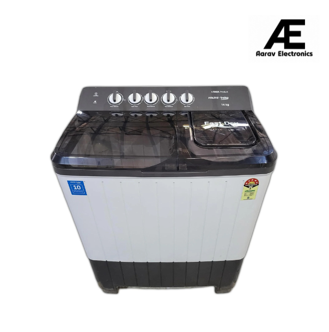 Voltas Beko, A Tata Product 14 Kg 5 Star Semi-Automatic Top Load Washing Machine (WTT140UPA/GRSSWH5PTDA, Grey, Special pulsator and Double waterfall Technology)