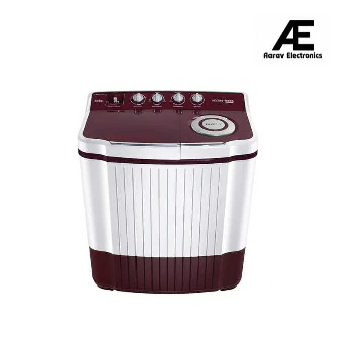 Voltas Beko A Tata Product 7 kg 5 Star 2024 Semi Automatic Top Load Washing Machine Burgundy(WTT70DLIM/UHAB)