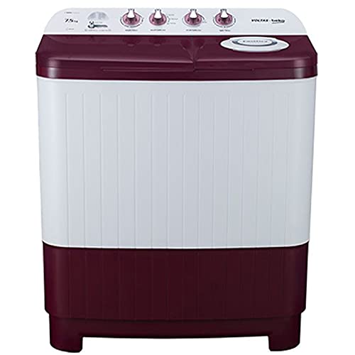 Voltas Beko 7.5 kg 5 Star Semi-Automatic Top Load Washing Machine (Special Pulsator Technology, WTT75DBRT, Burgundy)
