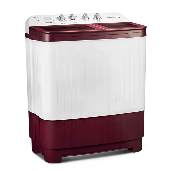 Voltas Beko 8.5 Kg Semi Automatic Top Load Washing Machine (WTT85DBRG, Red)