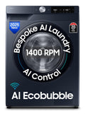 Samsung 12 kg, 5star, AI Control, AI Ecobubble, Super Speed, Wi-Fi, Hygiene Steam with Inbuilt Heater, Digital Inverter, Fully-Automatic Front Load Washing Machine (WW12DG6B24ASTL, Navy)