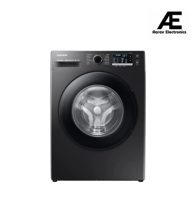 Samsung 8 kg, Hygiene Steam with Inbuilt Heater, Digital Inverter, Fully-Automatic Front Load Washing Machine (WW80TA046AB1TL, Black)