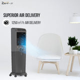 Havells Zurii 55L Tower Air Cooler for home | Electronic Panel with Remote | Everlast Pump | Powerful Air Delivery | High Density Honeycomb Pads | Ionizer and Dust Filter | Heavy Duty (Black)
