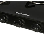 Faber 77 cm 3 Burner Gas Cooktop with Brass Burners, Auto Ignition & Toughened Black Glass – HOB COOKTOP JUMBO 3BB BK AI