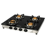 Faber 4 Burner Gas Cooktop with Brass Burners, Manual Ignition, 92 mm Jumbo Burner & Stainless Steel Finish – Cooktop Jumbo 4BB SS