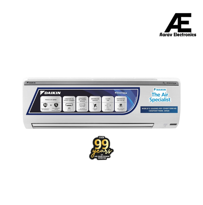 Daikin 1.8 Ton 5 Star Inverter Split AC (Copper, PM 1.0 Filter, 2022 Model, JTKJ60UV16U, White)