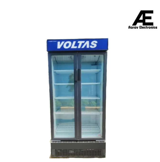 Voltas 550L Double Door Commercial Visi Cooler with Fan Cooling, LED Light & Metallic Elegant Grey (VC GT 550 DD P METALLIC EGRY)