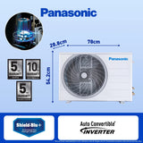 Panasonic 1 Ton 5 Star Inverter Split AC with 7-in-1 Convertible Cooling, Wi-Fi, Voice Control, Matter, Copper Condenser & 4-Way Swing – CS/CU-HU12AKYF